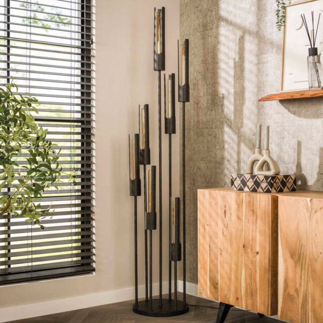 HELDR! Vloerlamp Unico 7L - Zwart