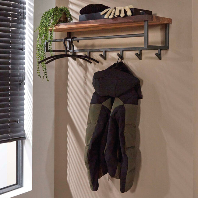 HELDR! Kapstok Altor 6 Haken - Zwart/Saja Hout