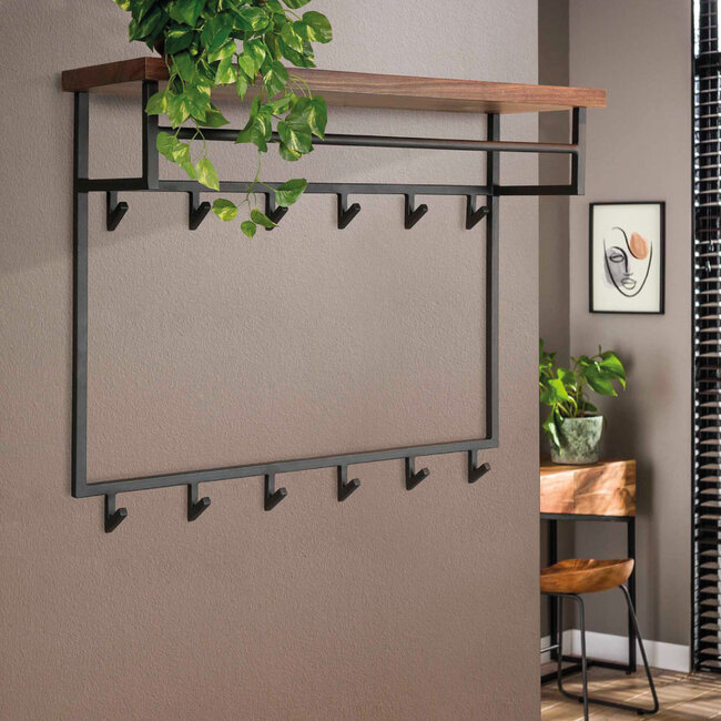 HELDR! Kapstok Altor 12 Haken - Zwart/Saja Hout