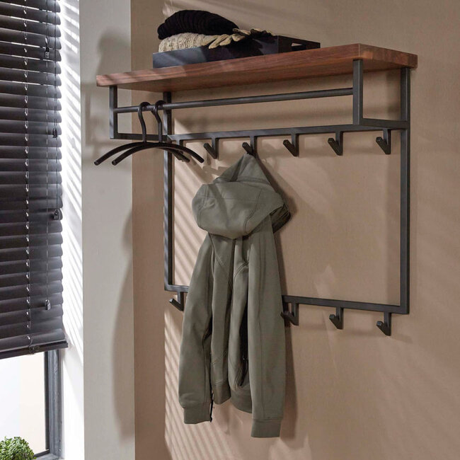 HELDR! Kapstok Altor 12 Haken - Zwart/Saja Hout