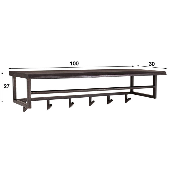 HELDR! Kapstok Ivar 6 Haken - Bruin/Acacia Hout