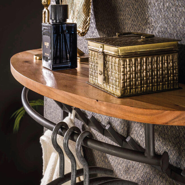 HELDR! Kapstok Pedro 16 Haken - Zwart/Acacia Hout