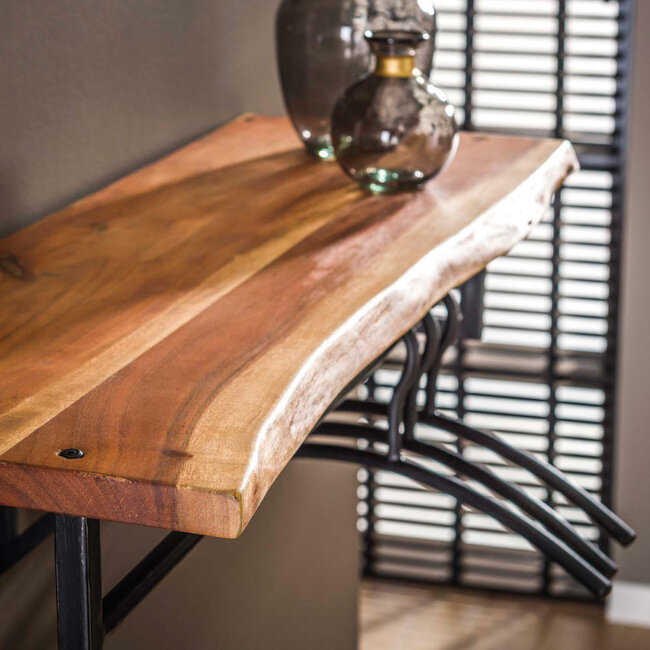 HELDR! Kapstok Zubi 6 Haken XL - Zwart/Acacia Hout