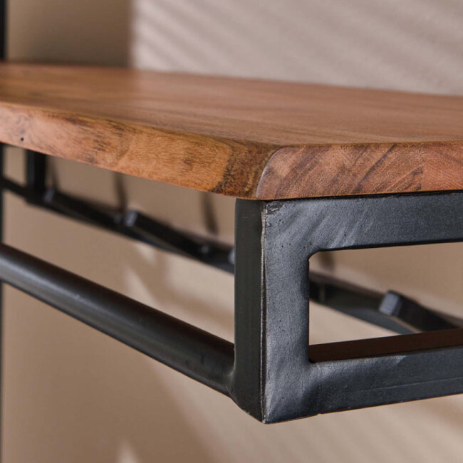 HELDR! Kapstok Ferran 6 Haken - Zwart/Acacia Hout