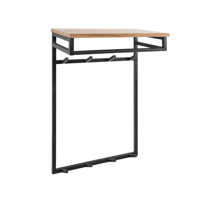 HELDR! Kapstok Ferran 8 Haken - Zwart/Acacia Hout