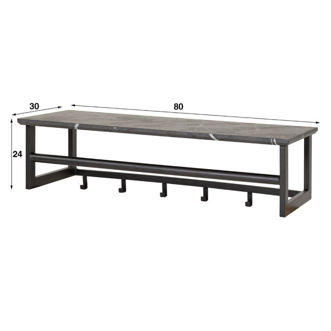 HELDR! Kapstok Perez 6 Haken - Zwart-Bruin/Grijs