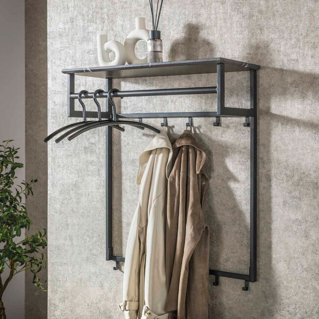 HELDR! Kapstok Perez 12 Haken - Zwart-Bruin/Grijs