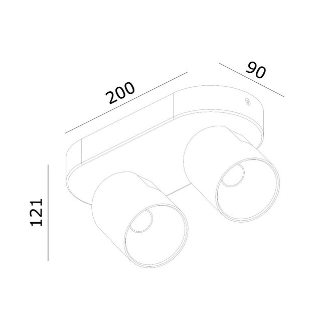 Artdelight Plafondlamp Houston 2L - Zwart/Champagne