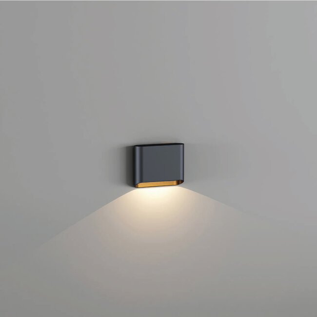 Artdelight Wandlamp Diaz 1L - Zwart/Mat Goud
