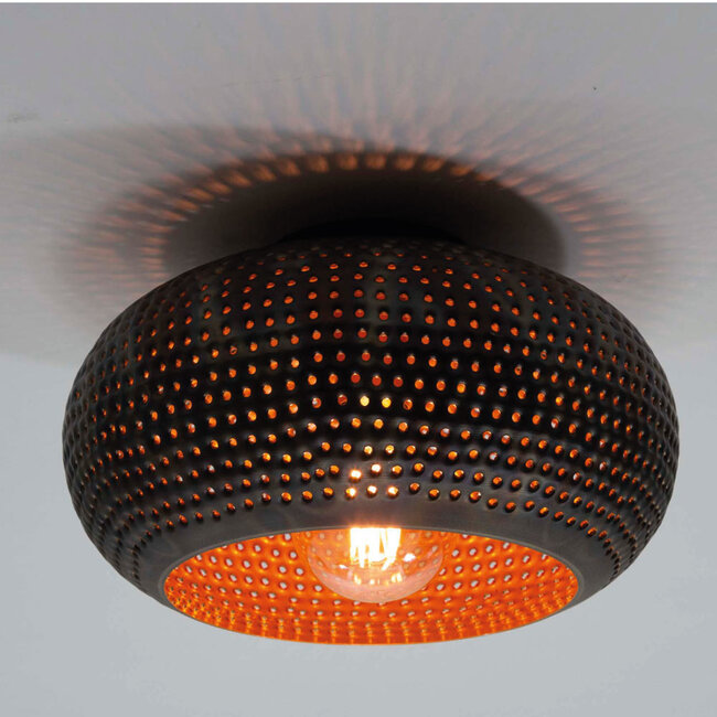 HELDR! Plafondlamp Viano - Zwart/Bruin