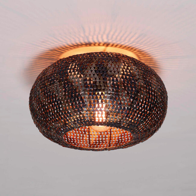 HELDR! Plafondlamp Selci - Zwart/Bruin