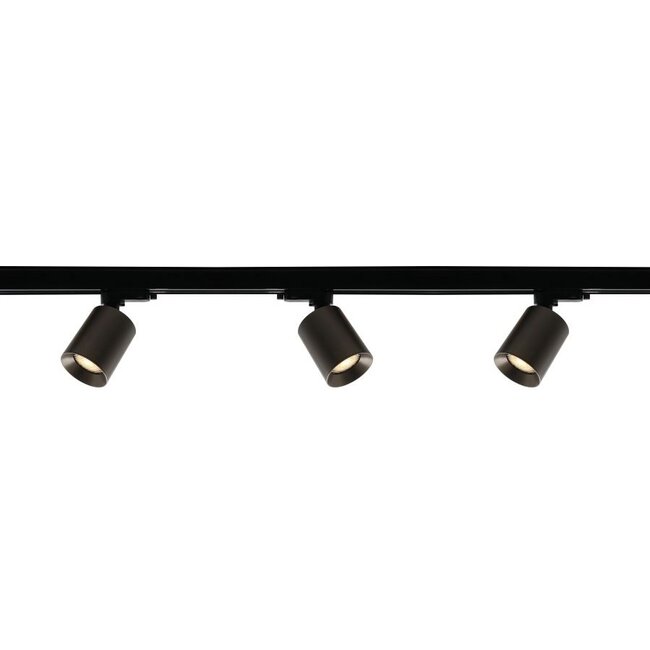 Artdelight 1-fase Railsysteem Megano 1m set (eindvoeding) - Zwart/Metallic Brons