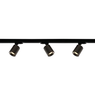 Artdelight 3-fase Railsysteem Megano 1m set (eindvoeding) - Zwart/Metallic Brons
