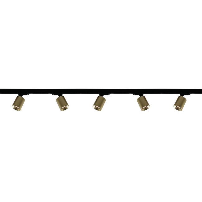 Artdelight 1-fase Railsysteem Megano 2m set (eindvoeding) - Zwart/Goud
