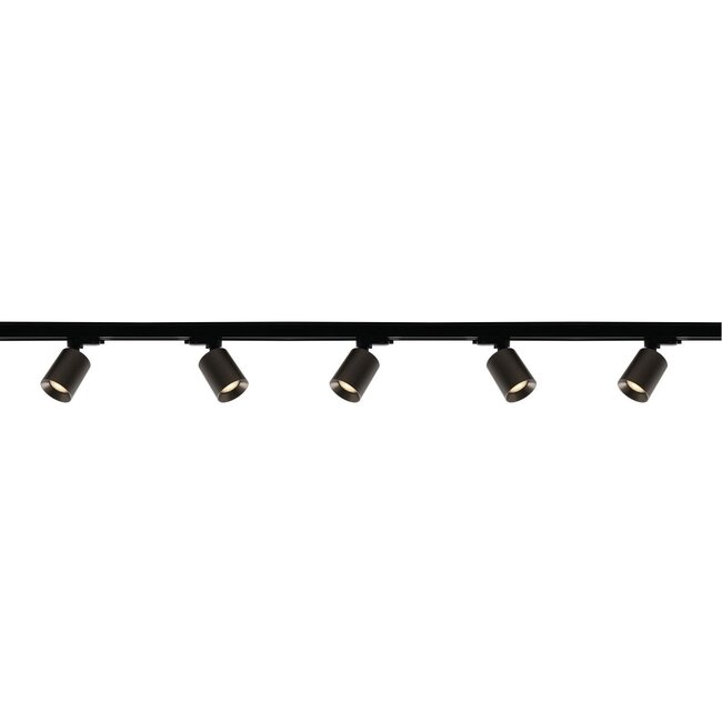 Artdelight 1-fase Railsysteem Megano 2m set (eindvoeding) - Zwart/Metallic Brons