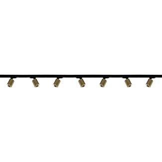 Artdelight 1-fase Railsysteem Megano 3m set (eindvoeding) - Zwart/Goud