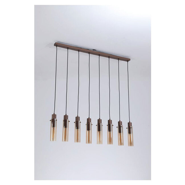 Searchlight Hanglamp Sweden II 8L - Amber/Mokka