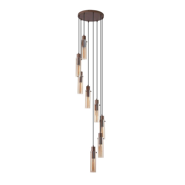 Searchlight Hanglamp Sweden II 8L Vide - Amber/Mokka