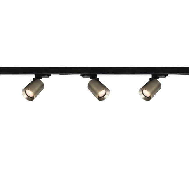 Artdelight 3-fase Railsysteem Megano 1m set (eindvoeding) - Zwart/Antiek Brons