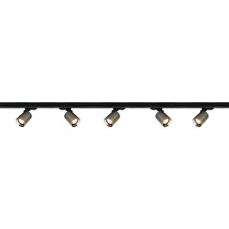 Artdelight 3-fase Railsysteem Megano 2m set (eindvoeding) - Zwart/Antiek Brons