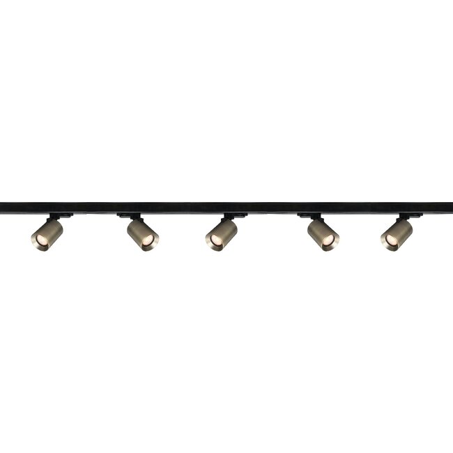 Artdelight 3-fase Railsysteem Megano 2m set (eindvoeding) - Zwart/Antiek Brons
