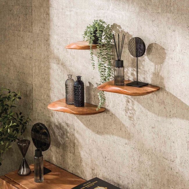 HELDR! Wandplank Luan 3-set- Acacia Hout