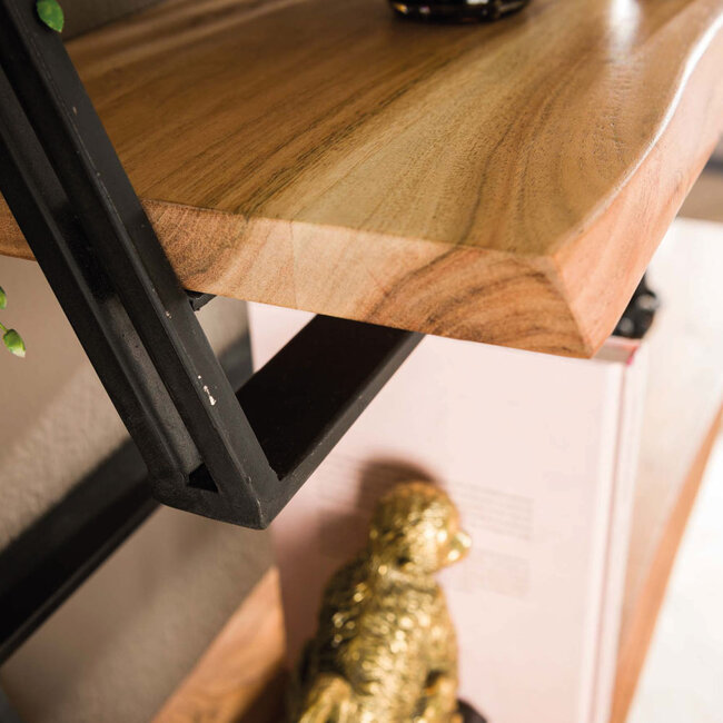 HELDR! Wandschap Cesar 3-Set - Zwart/Acacia Hout