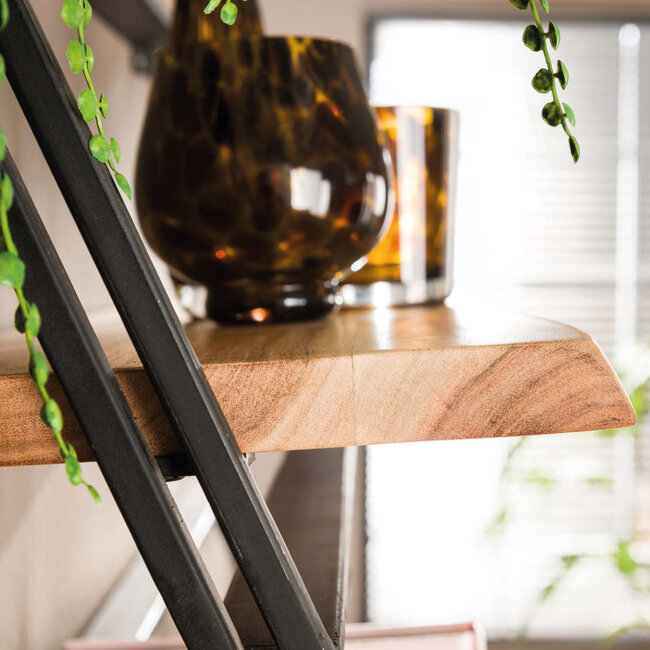 HELDR! Wandschap Cesar 3-Set - Zwart/Acacia Hout