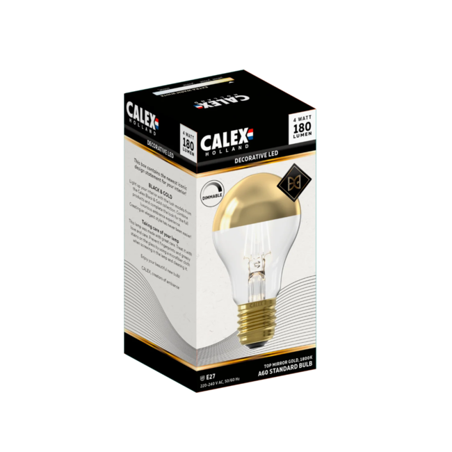 Calex E27 Led Kopspiegel Gold 4W 1800K 180lm - Dimbaar