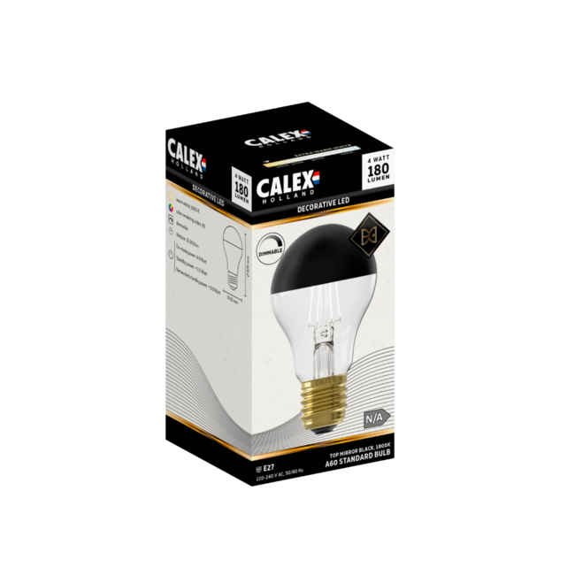 Calex E27 Led Kopspiegel Black 4W 1800K 180lm - Dimbaar