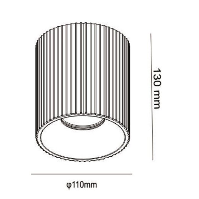 Artdelight Plafondlamp Toulouse Geribbeld - Wit