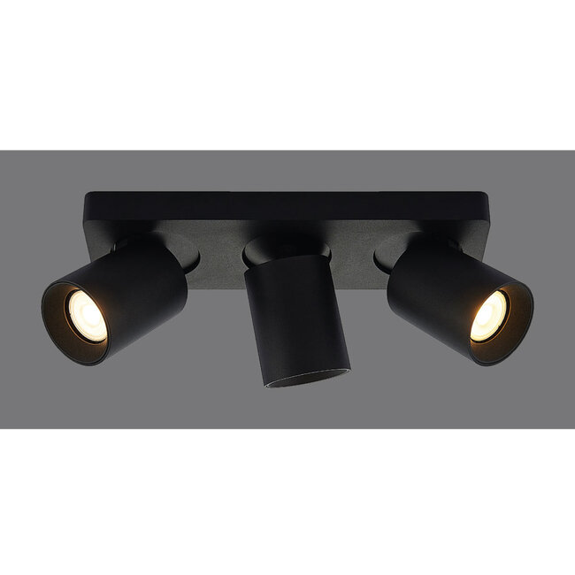 Artdelight Plafondlamp Megano 3L - Zwart