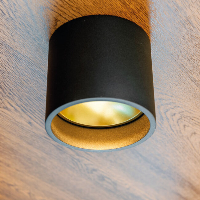 Artdelight Plafondlamp Orleans - Zwart/Mat Goud