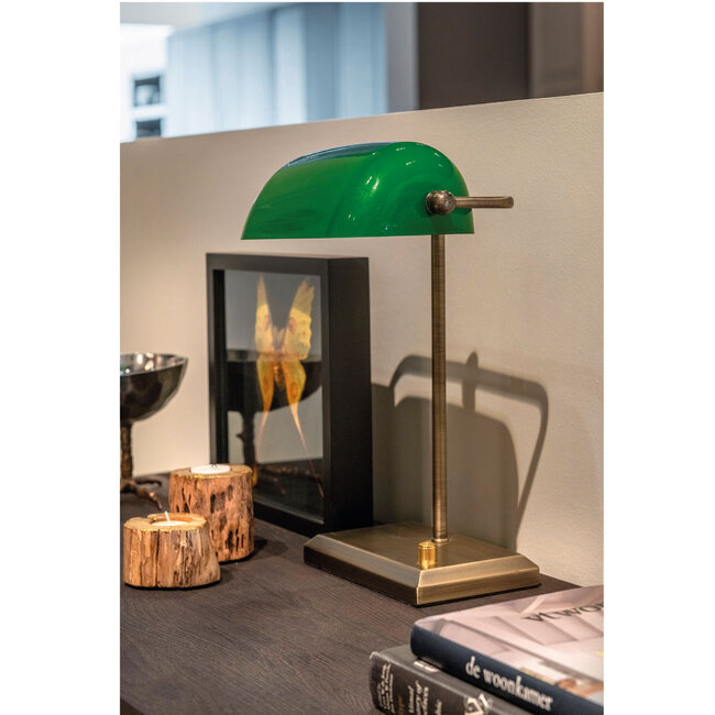 Artdelight Tafellamp Oxford - Brons/Groen