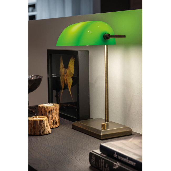 Artdelight Tafellamp Oxford - Brons/Groen