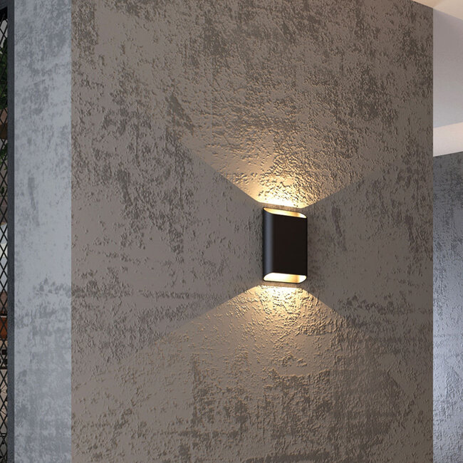 Artdelight Wandlamp Diaz S - Zwart/Mat Goud