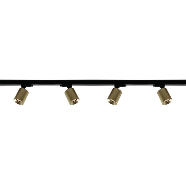 Artdelight 1-fase Railsysteem Megano 2m set (middenvoeding) - Zwart/Goud
