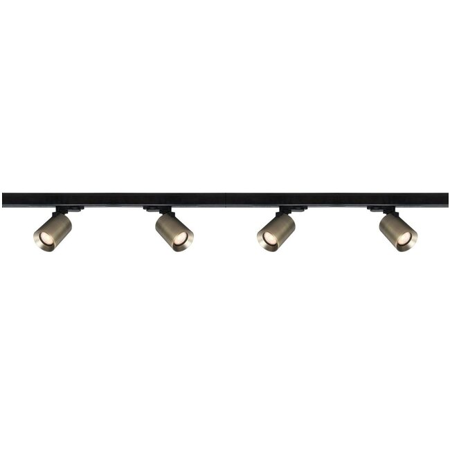 Artdelight 1-fase Railsysteem Megano 2m set (middenvoeding) - Zwart/Antiek Brons