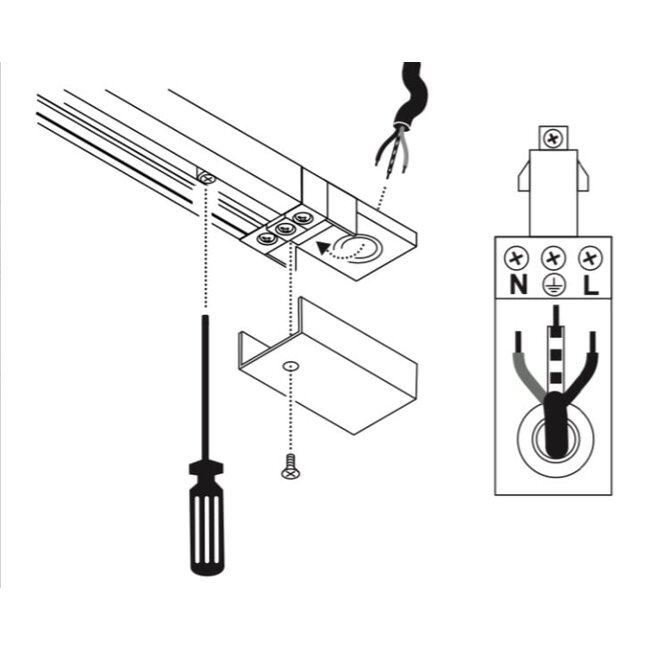 Artdelight 1-fase Railsysteem Bolero 2m set (middenvoeding) - Zwart