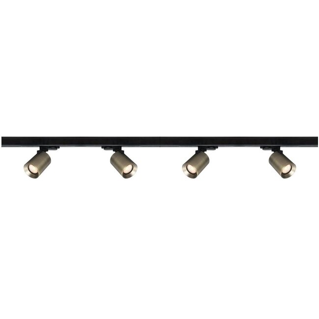 Artdelight 3-fase Railsysteem Megano 2m set (middenvoeding) - Zwart/Antiek Brons