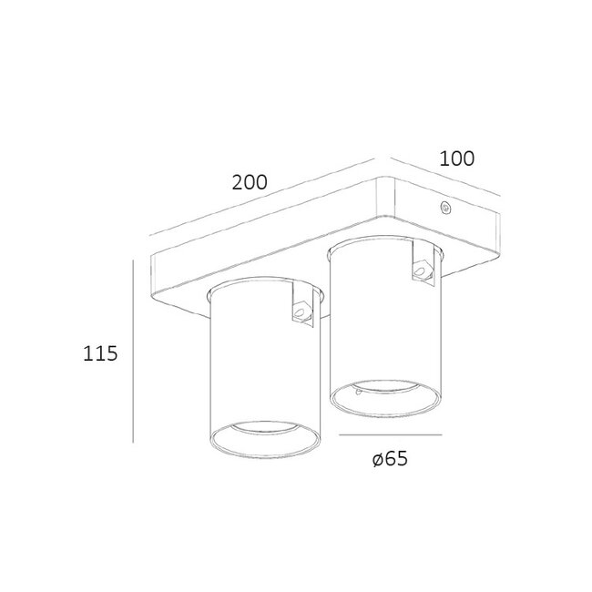Artdelight Plafondlamp Megano 2L - Champagne