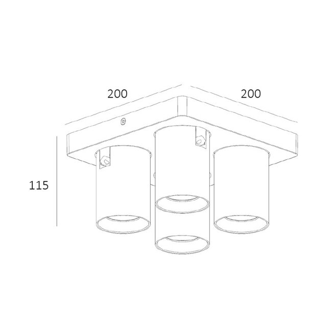 Artdelight Plafondlamp Megano 4L - Champagne
