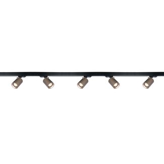 Artdelight 3-fase Railsysteem Megano 2m set (eindvoeding) - Zwart/Champagne