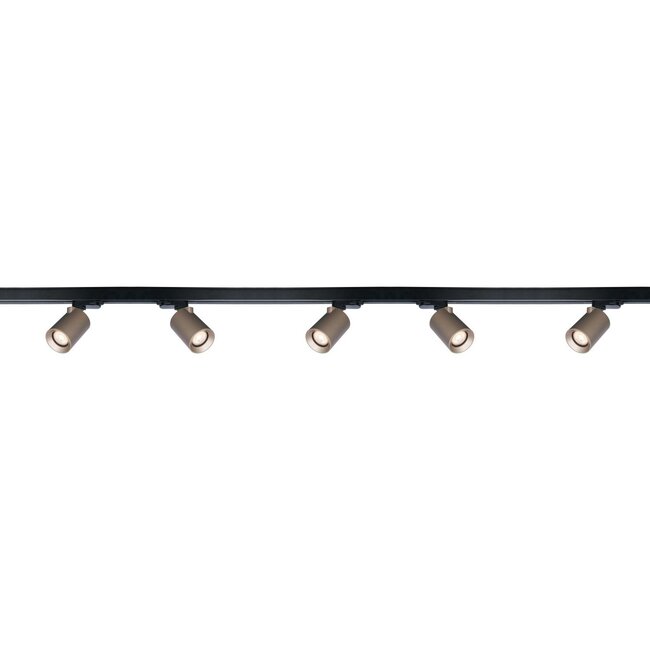 Artdelight 3-fase Railsysteem Megano 2m set (eindvoeding) - Zwart/Champagne