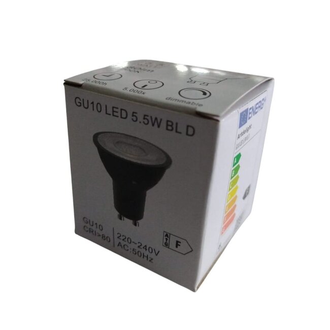 Artdelight GU10 Led Zwart 5,5W 2700K 480lm - Dimbaar
