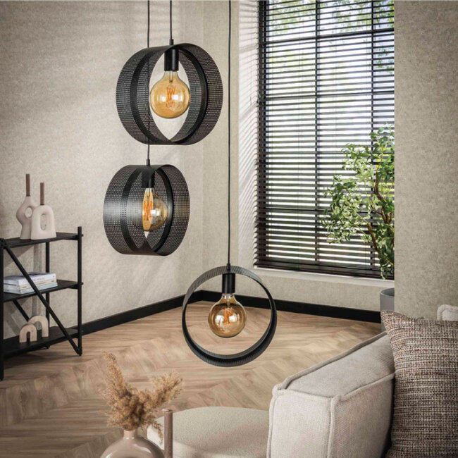 HELDR! Hanglamp Santi 3L - Charcoal