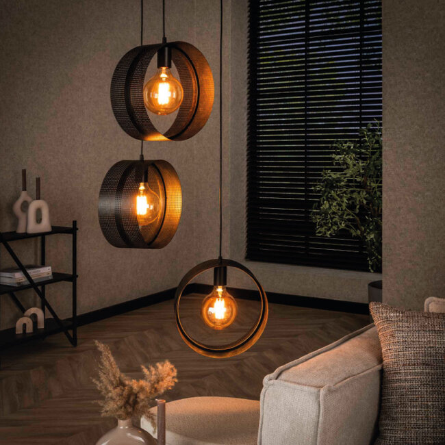 HELDR! Hanglamp Santi 3L - Charcoal