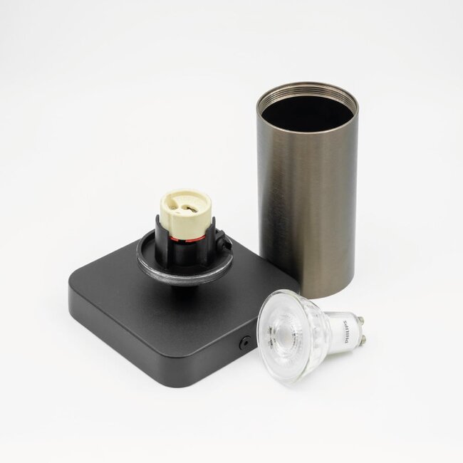 HELDR! Plafondlamp Ivy 1L - Zwart/Gun Metal
