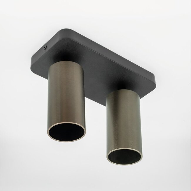 HELDR! Plafondlamp Ivy 2L - Zwart/Gun Metal
