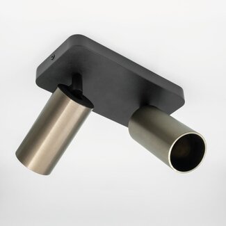 HELDR! Plafondlamp Ivy 2L - Zwart/Gun Metal